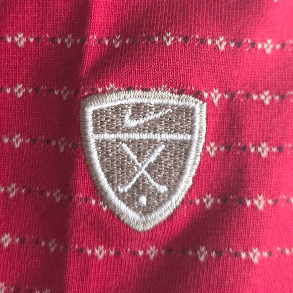 Nike Golf Dri-FIT Men's XL Red White Pattern Polo Shirt Performance - Picture 5 of 6